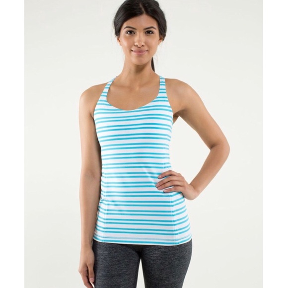 Lululemon Free to be tank Size 8 Stripe Spry Blue - Picture 3 of 9